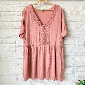 Ambiance Women’s V neck Lace Detail Top